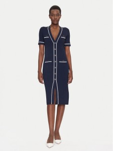 Luisa Spagnoli Sukienka dzianinowa Candelotto 100004 Granatowy Slim Fit