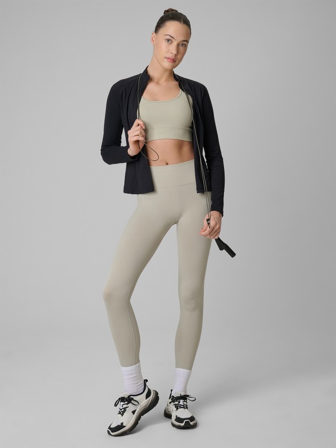 4F Bluza treningowa slim szybkoschnąca damska - czarna S