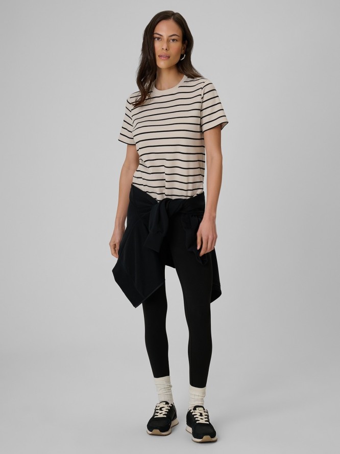 4F T-shirt relaxed z nadrukiem damski - kremowy XXL