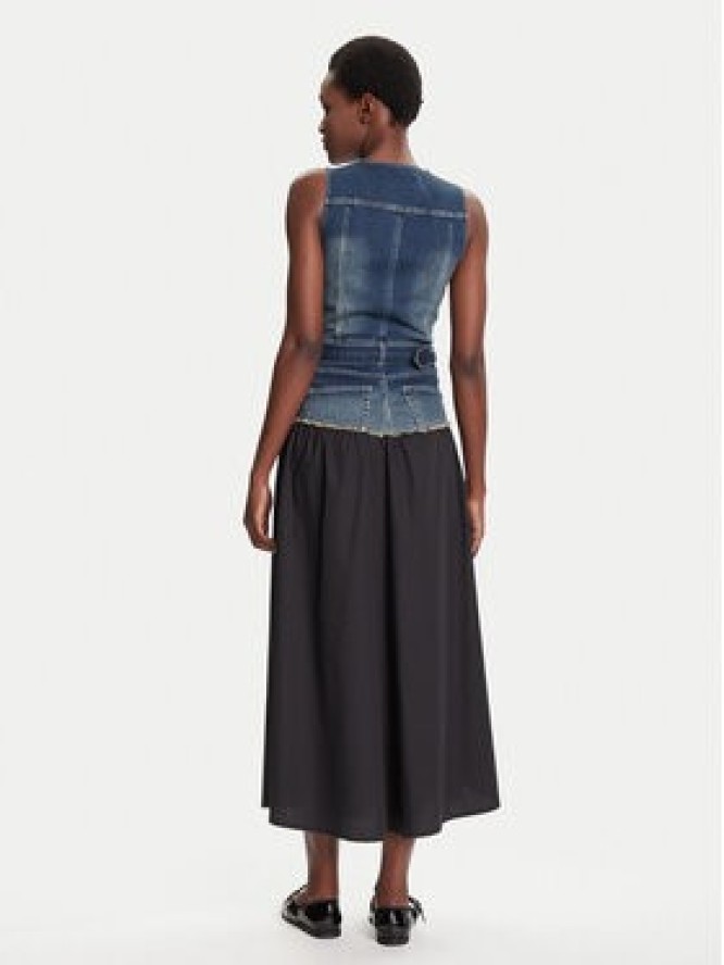 Desigual Sukienka jeansowa Poplin 25WWVD03 Granatowy Regular Fit