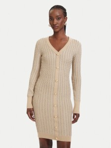 Guess Sukienka dzianinowa W5RK09 Z3KT0 Beżowy Bodycon Fit