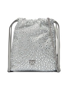 PINKO Torebka Slouchy Coulisse Baby AI 25-26 PCPL 105409 A2WF Srebrny