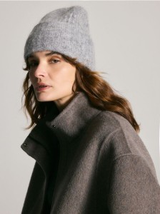 Czapka z wełną i moherem - ciemnoszary
