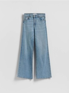 Jeansy flare z wysokim stanem - niebieski