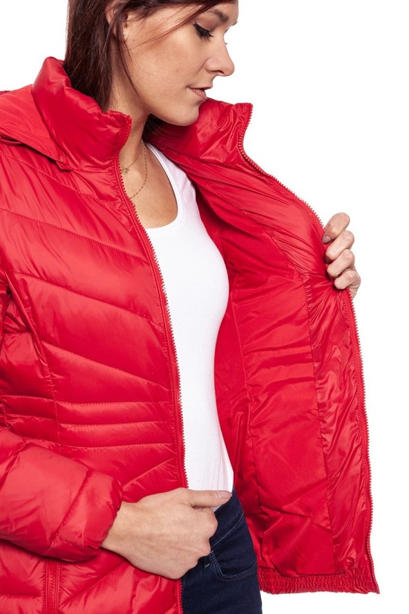 DAMSKA KURTKA ZIMOWA WRANGLER SHORT PUFFER SALSA RED W4124V5WN 112128757