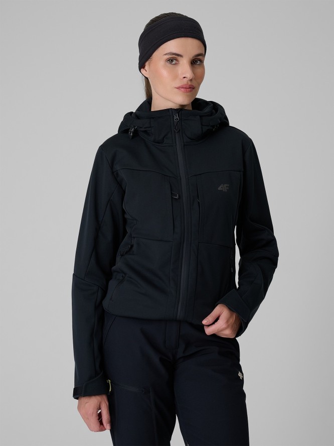 4F Kurtka softshell wiatroodporna membrana 8000 damska - czarna XS