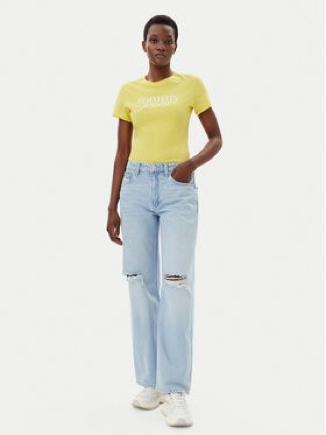 Tommy Jeans T-Shirt Essential DW0DW19447 Żółty Slim Fit