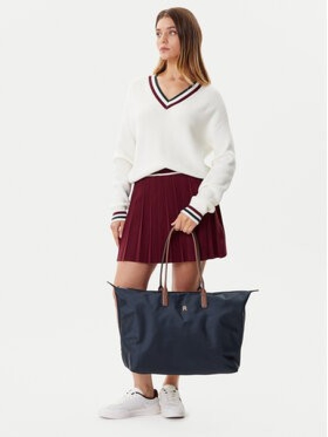 Tommy Hilfiger Torebka Popette Maxi Tote AW0AW17996 Granatowy