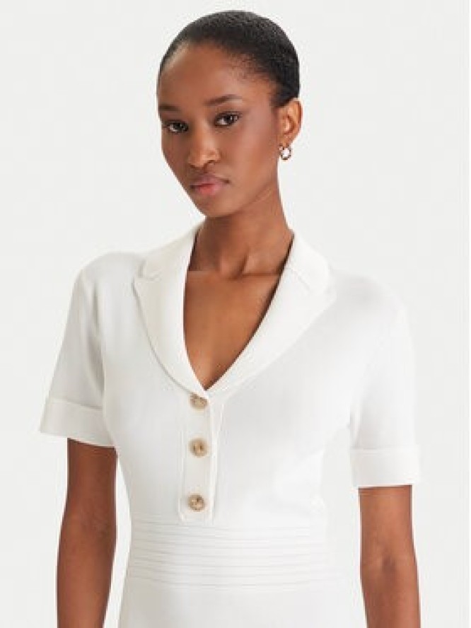 Guess Sukienka dzianinowa W5YK29 Z0130 Biały Slim Fit