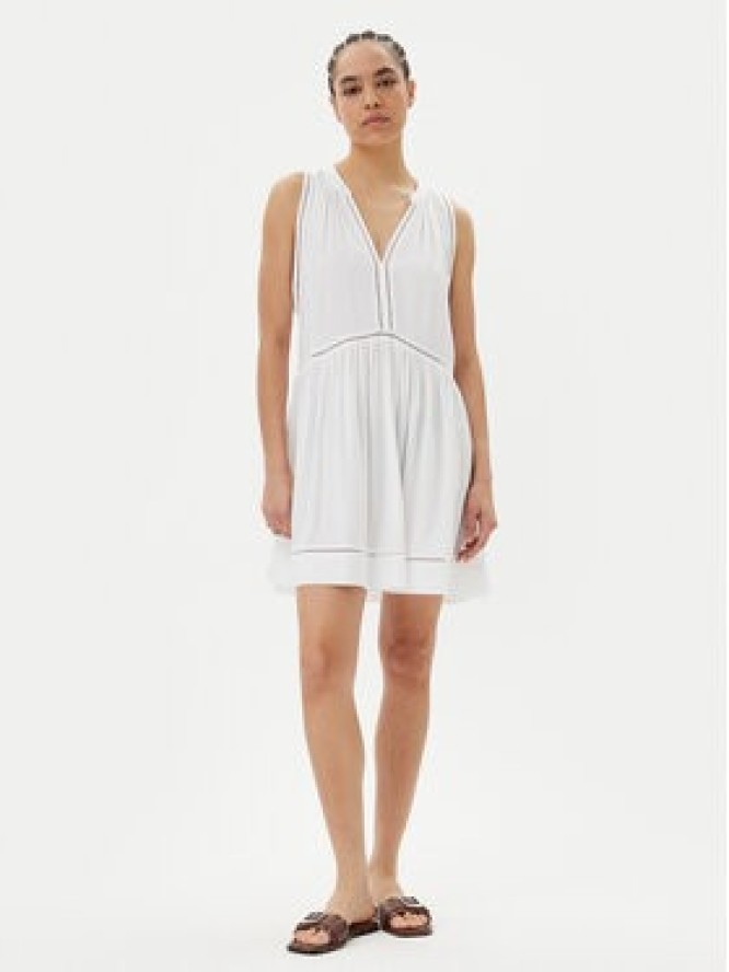 Seafolly Sukienka letnia Beach Basics 52931-DR Biały Regular Fit