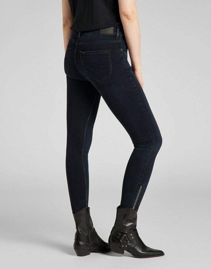 LEE SCARLETT HIGH DAMSKIE SPODNIE JEANSOWE ZIP DARK LEA L31BPHJB 112139830