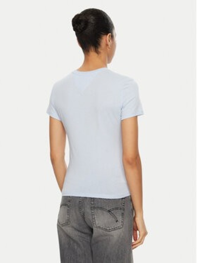 Tommy Jeans T-Shirt Essential DW0DW19447 Błękitny Slim Fit