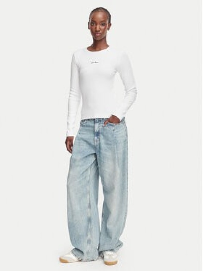 Guess Jeans Bluzka W6YP14 K3821 Biały Slim Fit