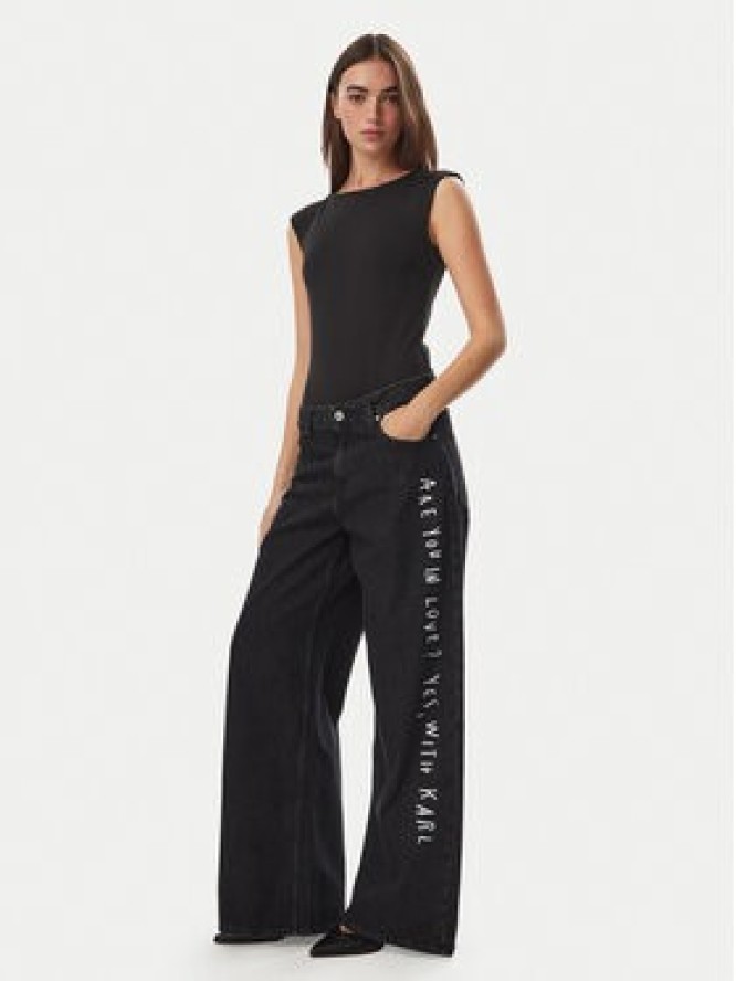 Karl Lagerfeld Jeans Jeansy B4W10111 Czarny Wide Leg