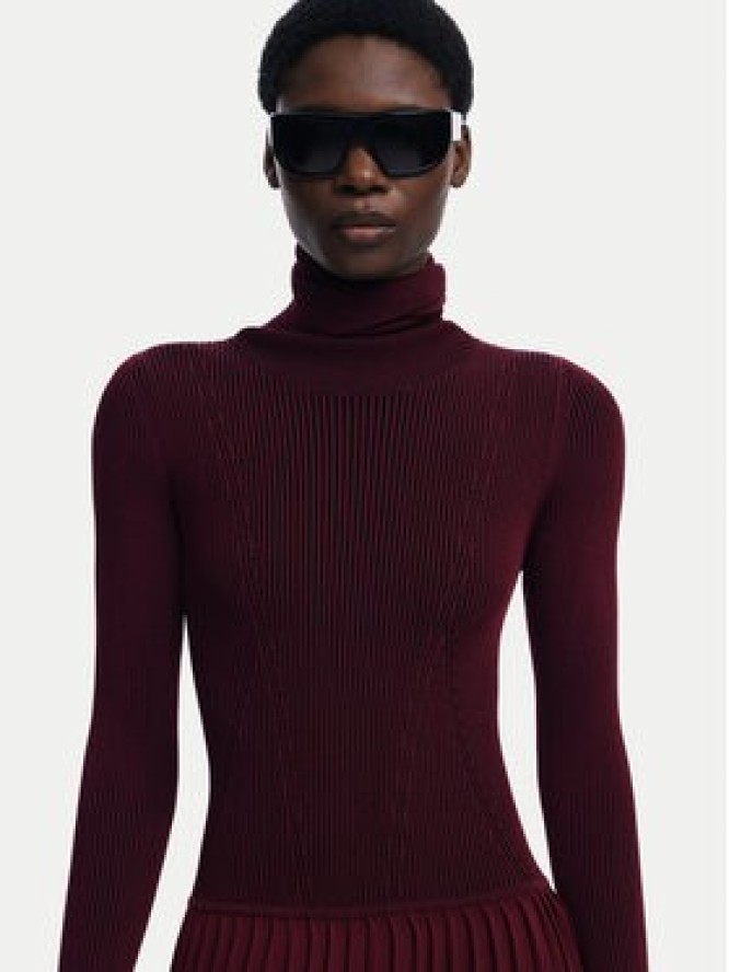 Desigual Sukienka dzianinowa Sigritt 25WWVF09 Bordowy Slim Fit