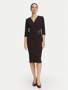 Rinascimento Sukienka koktajlowa CFC0131143003 Brązowy ciemny Regular Fit