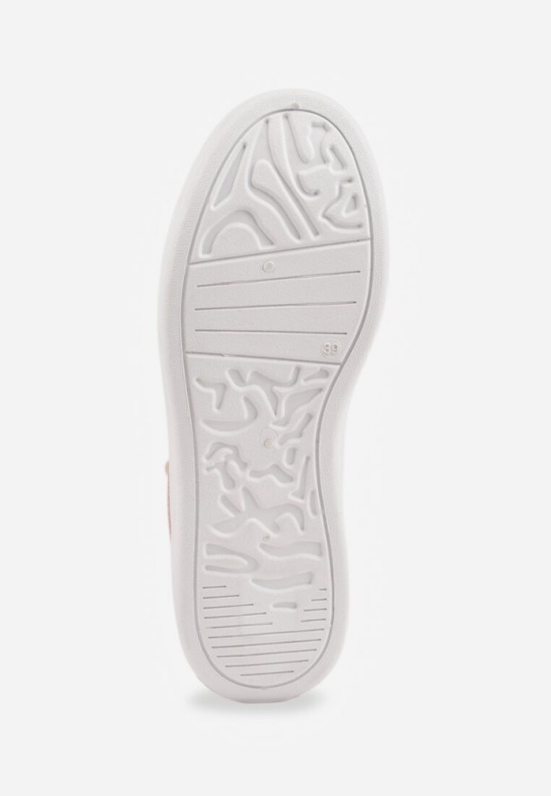 Biało-Różowe Casualowe Sneakersy z Zawieszką Misiem Ulevidia