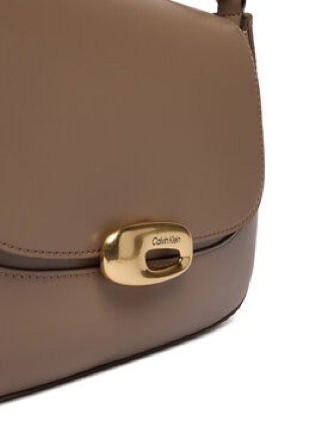 Calvin Klein Torebka Hardware Flap Meidum Crossbody LV04F3401G Beżowy