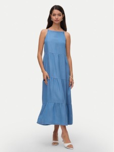 Vero Moda Sukienka letnia Fleur 10326075 Niebieski Loose Fit