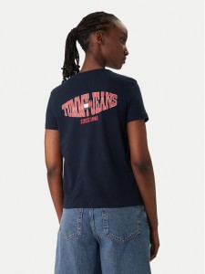 Tommy Jeans T-Shirt Wavy Flag DW0DW22274 Granatowy Regular Fit