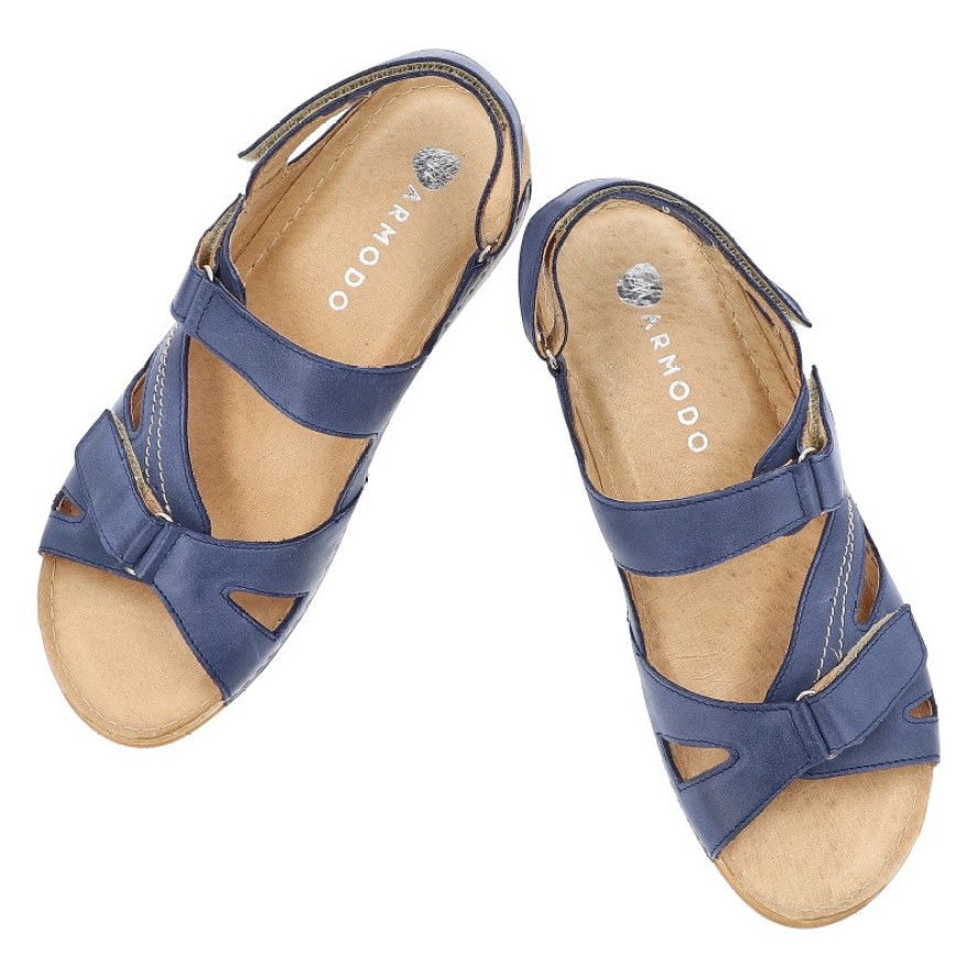 Niebieskie Sandały Armodo Modne Obuwie Damskie