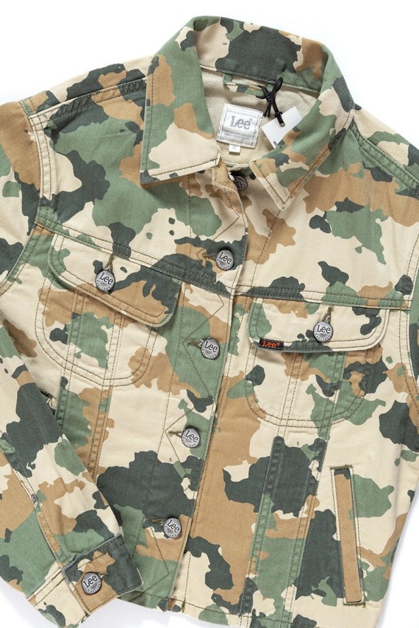 DAMSKA KURTKA JEANSOWA LEE CROPPED RIDER JACKET CAMOUFLAGE L54CCW03 112112756