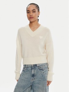 HUGO Sweter Scutie_B 50543059 Écru Regular Fit