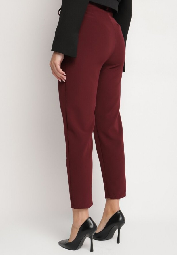 Bordowe Spodnie Garniturowe z Regularnym Stanem Ilysat