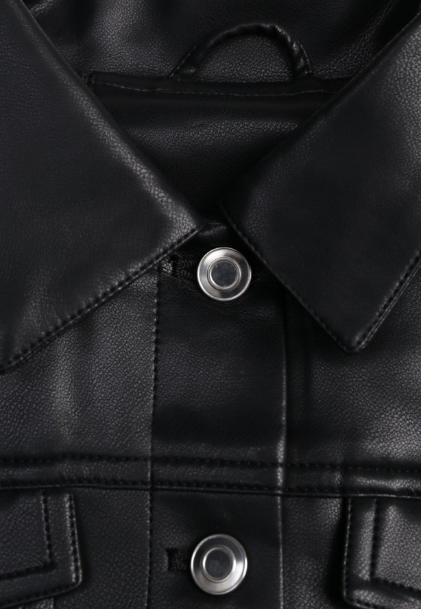 Czarna Kurtka Ramoneska o Krótkim Koszulowym Kroju Savalorne