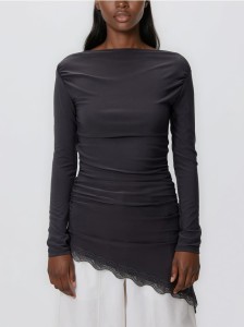 Asymetryczna bluzka - ciemnoszary