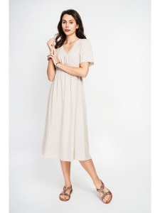 Le Jardin du Lin Sukienka w kolorze kremowym rozmiar: 40