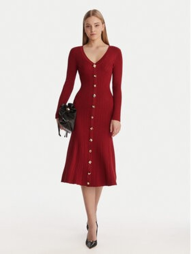 Guess Sukienka dzianinowa W6RK02 Z3700 Czerwony Regular Fit