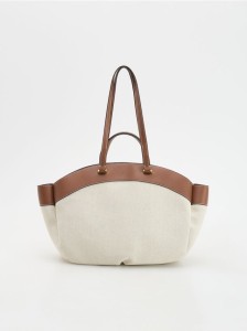 Tkaninowa torebka shopper - brązowy