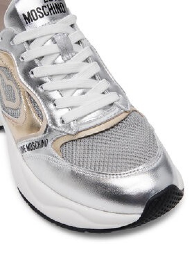 LOVE MOSCHINO Sneakersy JA15296G1MIQG90A Srebrny