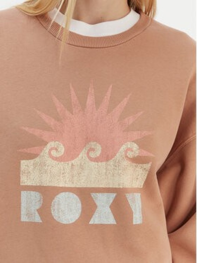 Roxy Bluza ERJFT04874 Brązowy Relaxed Fit