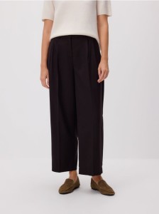 Spodnie carrot fit - ciemnobrązowy