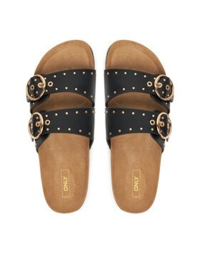 ONLY Shoes Klapki Onlmaxi-15 Pu Studs Buckle 15341190 Czarny