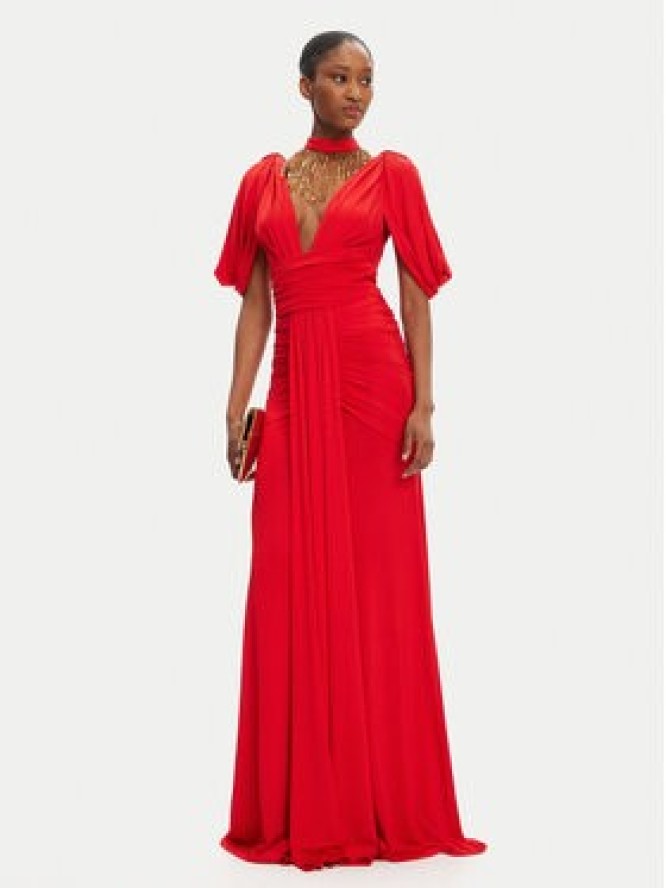 Babylon Sukienka wieczorowa S00876 Czerwony Slim Fit