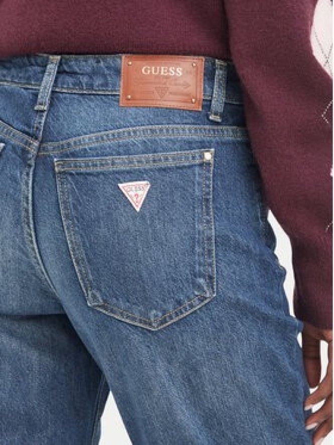 Guess Jeansy W6BAJR D2117 Granatowy Straight Fit