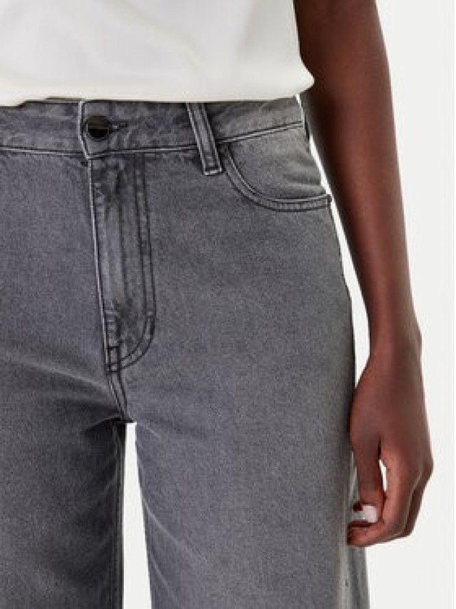 Simona Corsellini Jeansy A25CPPAT0601 Szary Wide Leg