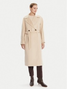 Weekend Max Mara Płaszcz wełniany Resina 2525016031 Beżowy Regular Fit