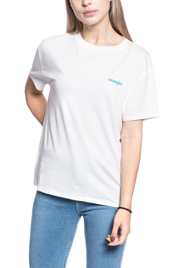 T-SHIRT DAMSKI WRANGLER BOYFRIEND TEE OFF WHITE W7Q2GH737 112132081