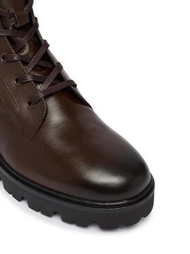 Tommy Hilfiger Trzewiki TH Stud Leather Lace-Up Boot FW0FW09571 Brązowy