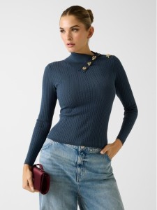 Guess Sweter W6RR07 Z2YK2 Niebieski Regular Fit