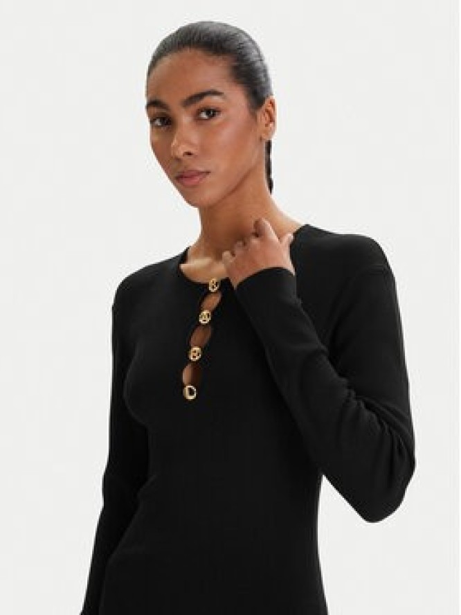 KARL LAGERFELD Sukienka dzianinowa B1W13003 Czarny Regular Fit