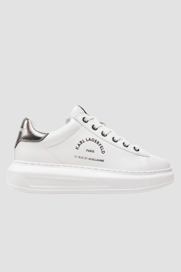 KARL LAGERFELD Białe damskie sneakersy skórzane KAPRI Maison, Rozmiar 38