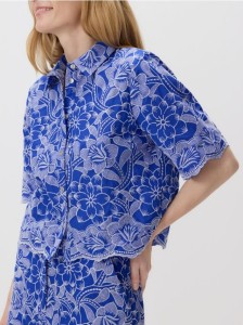 Bawełniana koszula z haftem - wielobarwny