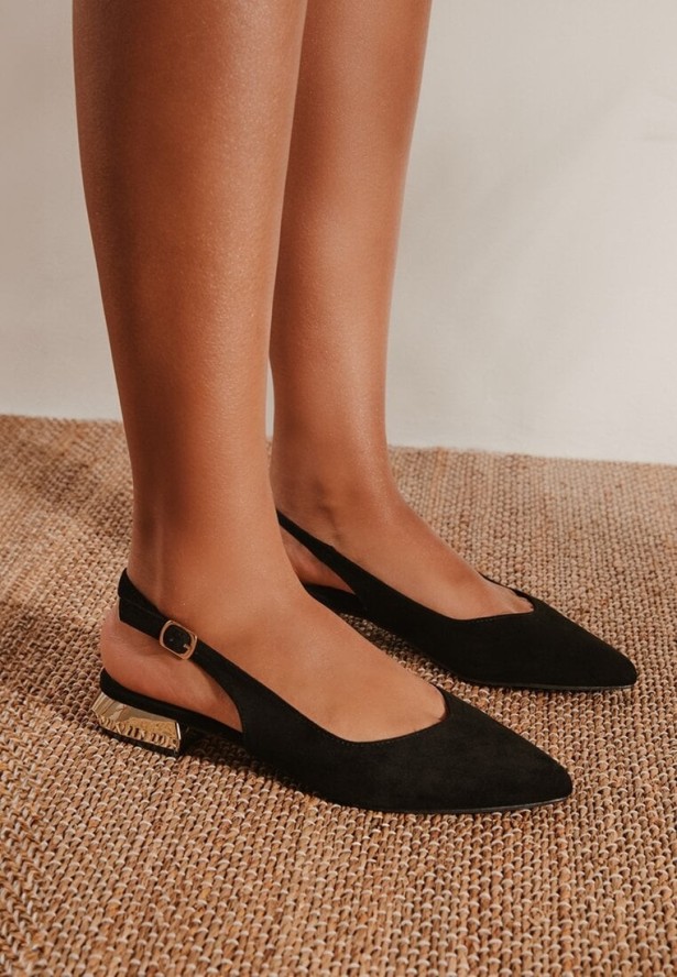 Czarne Sandały Vices ze Skórzaną Wkładką i Noskiem w Szpic Galurena