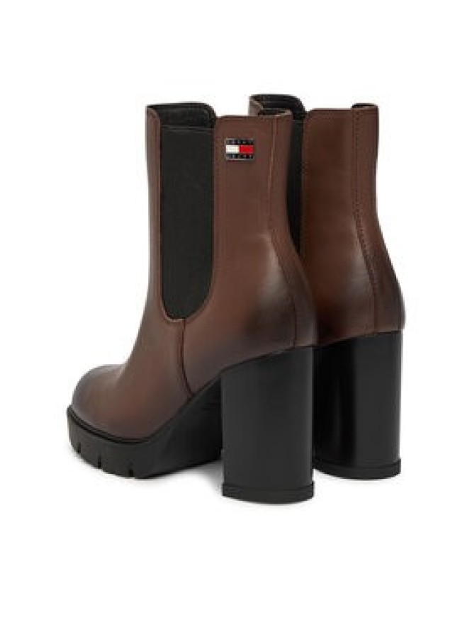 Tommy Jeans Botki Tjw Chelsea High Heel Boots EN0EN03112 Brązowy