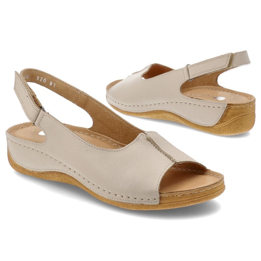 Beżowe Sandały Armodo Wygodne Obuwie Damskie